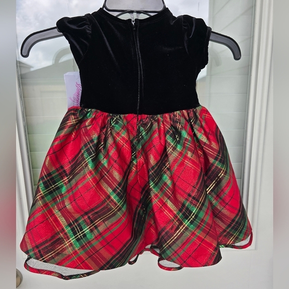 Bonnie Jean Plaid Girls Dress Size 2T Green Bow New Multic Color Fit Flare - Picture 12 of 12
